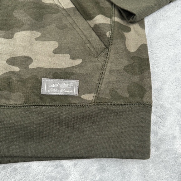 Eddie Bauer Squatch Camo Hoodie Men’s XL Sasquatch Big Foot Green Orange - Picture 2 of 11